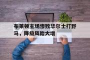 开元棋牌官方网址-布莱顿主场惨败华尔士打野马，降级风险大增
