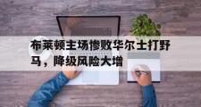 开元棋牌官方网址-布莱顿主场惨败华尔士打野马，降级风险大增